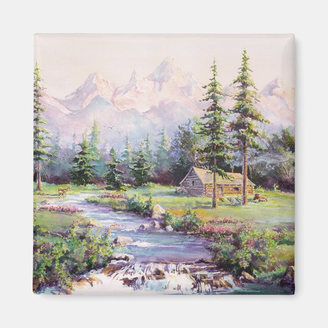 LOG CABIN VON SHARON SHARPE MAGNET (Vorne)