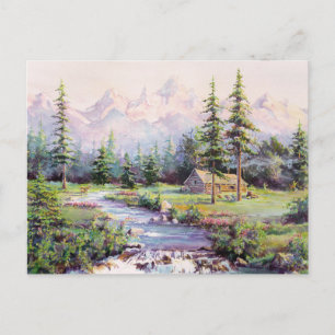 LOG CABIN VON SHARON SHARPE POSTKARTE