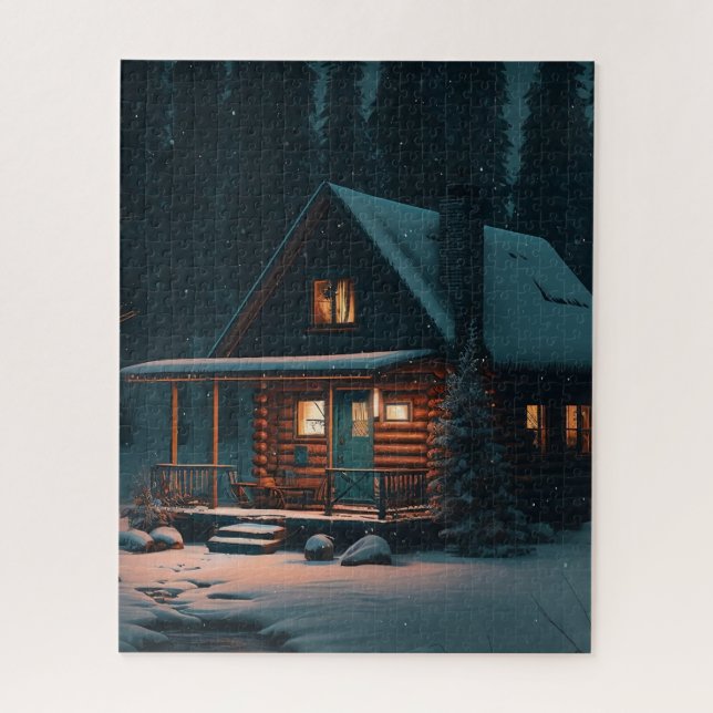 LOG CABIN WINTER CHRISTMAS  PUZZLE (Vertikal)