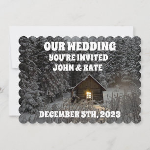 LOG CABIN WINTER WEDING EINLADUNGEN PERSONALISIERT