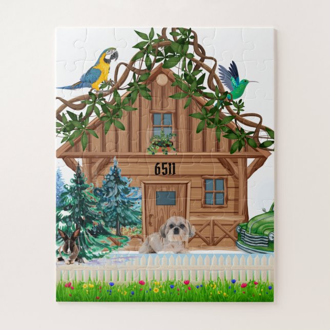 Log Cabin Zuhause Jigsaw Puzzle (Vertikal)