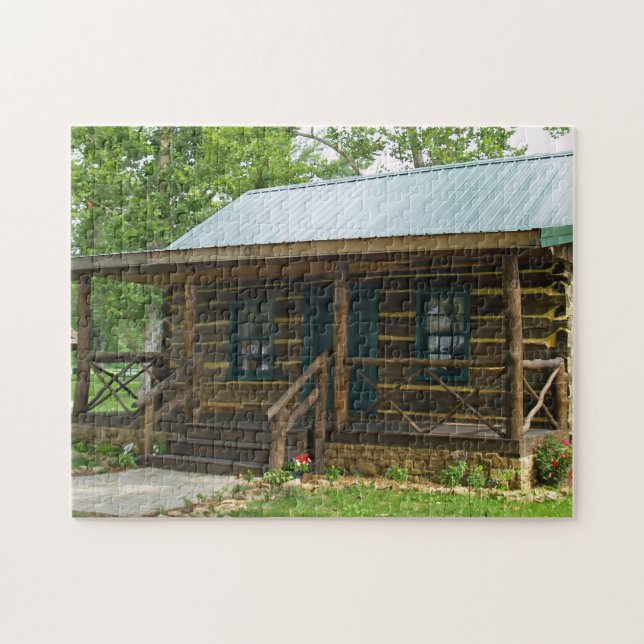 LOG HOUSE CABIN JIGSAW PUZZLE (Horizontal)