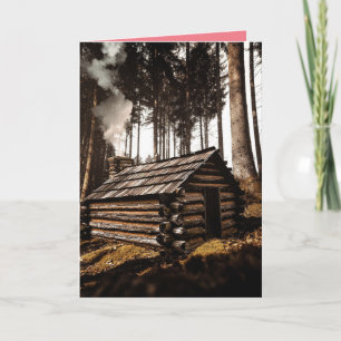 LOG KABIN VON DER GRID-CHRISTMAS-KARTE KARTE