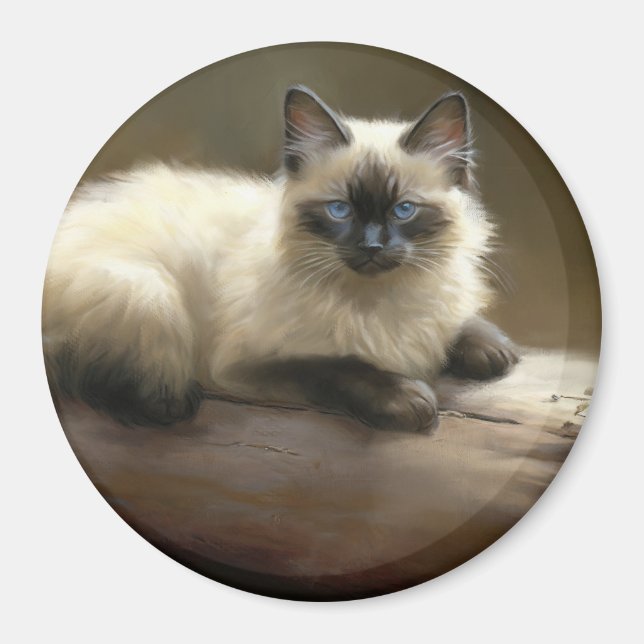 Log Lounger Siamese Kitten Magnet (Vorne)