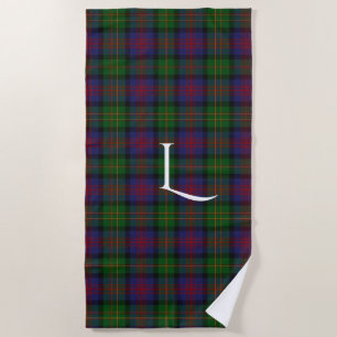 Logan Clan Tartan Kariert Monogram Beach Handtuch