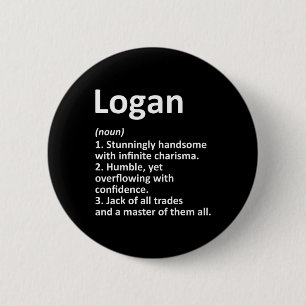 Logan Definition Personalisiert Name Funny Birthda Button