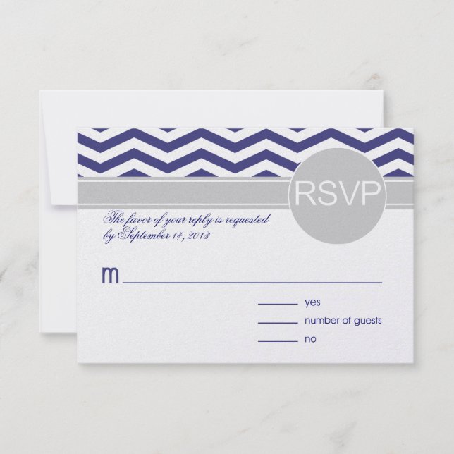 Logan & Derek UAWG | Seegrau METALLIC ICE PAPIER RSVP Karte (Vorderseite)