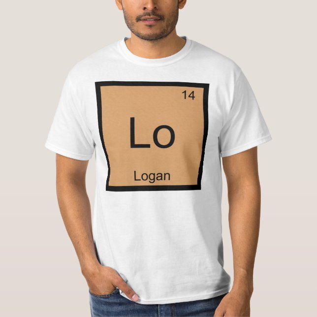 Logan Name Chemistry Element Periodische Tabelle T-Shirt (Vorderseite)