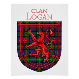 Logan Tartan Scottish Kariert Lion Rampant Poster