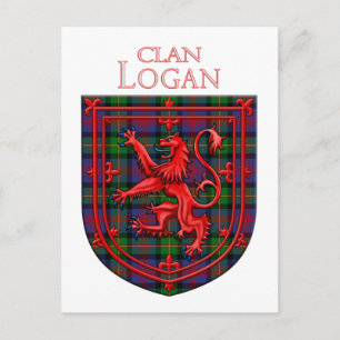 Logan Tartan Scottish Plaid Lion Rampant Postkarte