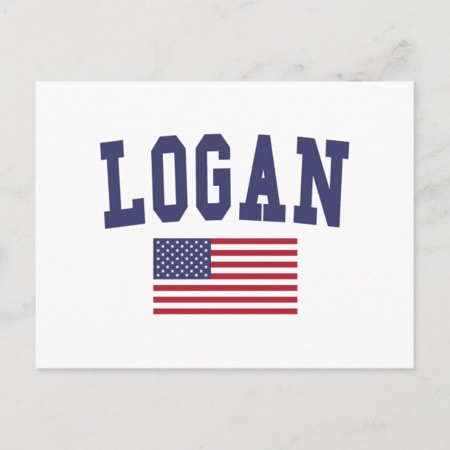 Logan US Flag Postkarte (Vorderseite)