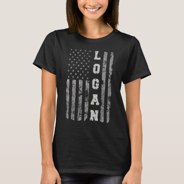 Logan Utah American Flag T-Shirt (Vorderseite)