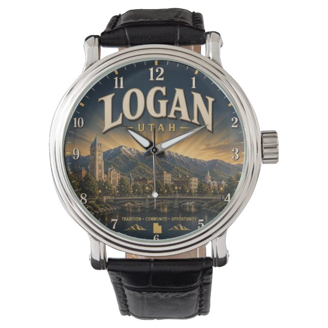 Logan Utah college town Armbanduhr (Vorderseite)