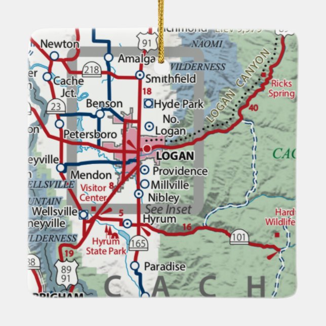Logan Utah Keramikornament (Rückseite)