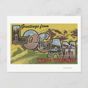 Logan, West Virginia - Große Briefmarkenszenen Postkarte