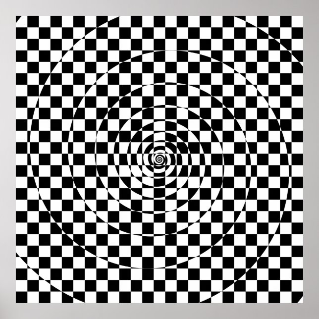 Logarithmic Checkered Spiral Var. 2 Poster (Vorne)