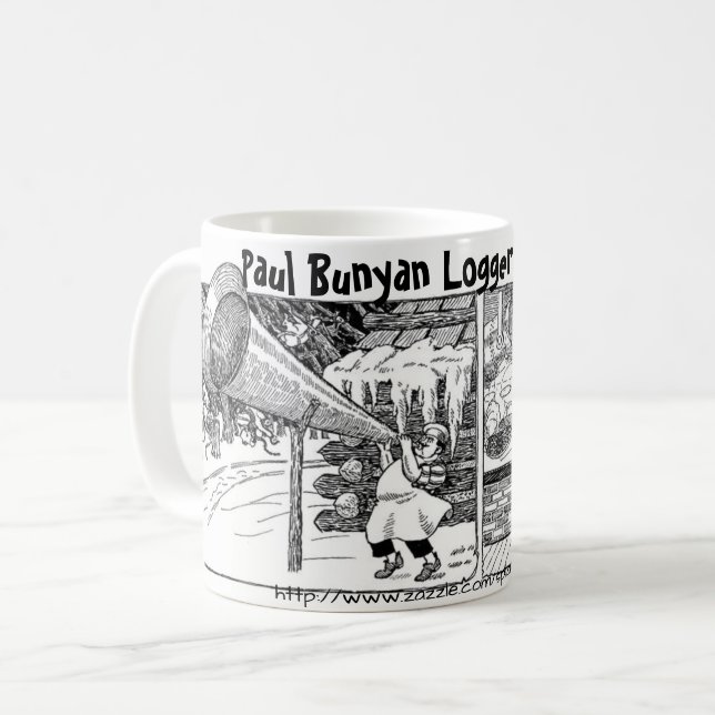 "Logger Breakfast, Paul Bunyan style" Tasse (Vorderseite Links)