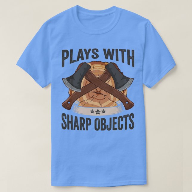 Logger spielt mit Sharp-Objekten ab x Lumberjack T-Shirt (Design vorne)