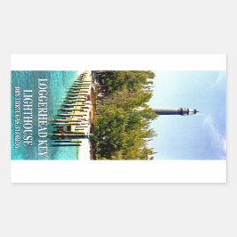 Loggerhead Key Lighthouse, Dry Tortugas Florida Rechteckiger Aufkleber