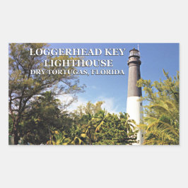 Loggerhead Key Lighthouse, Dry Tortugas Florida Rechteckiger Aufkleber