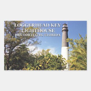 Loggerhead Key Lighthouse, Dry Tortugas Florida Rechteckiger Aufkleber