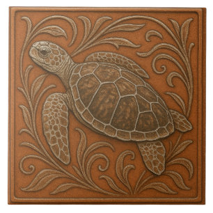 Loggerhead-Meeresschildkröte - Keramik Fliese