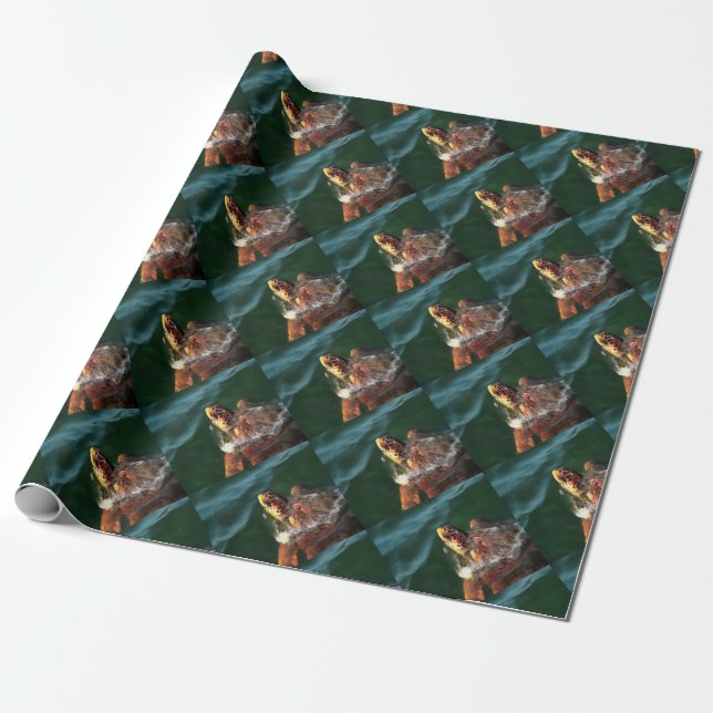 Loggerhead Sea Turtle Artistic Portrait Geschenkpapier (Ungerollt)