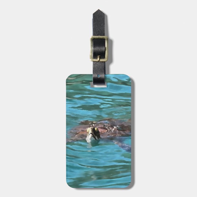 Loggerhead Sea Turtle Wildlife Art Gepäckanhänger (Vorderseite vertikal)