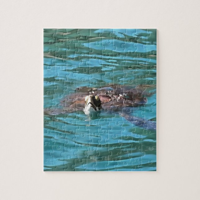 Loggerhead Sea Turtle Wildlife Art Puzzle (Vertikal)
