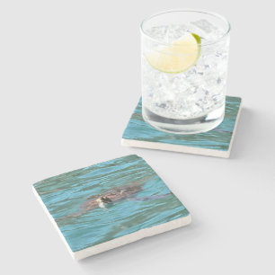Loggerhead Sea Turtle Wildlife Art Steinuntersetzer