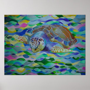 Loggerhead Turtle Colorado Art Poster