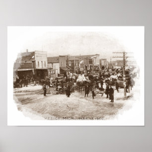 LOGGERS IN DEN STRASSEN VON MESICK, MICHIGAN ~ 190 POSTER