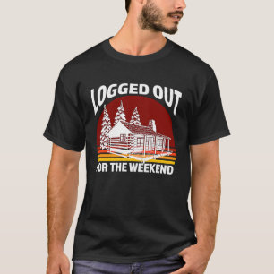 Loggia Bergleben Pinienbäume Campfire protokollier T-Shirt
