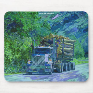 LOGGING TRUCK BIG RIG TRUCKERS Geschenke Mousepad