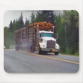 Logging Truck und Highway Art für Lkw-Liebhaber Mousepad