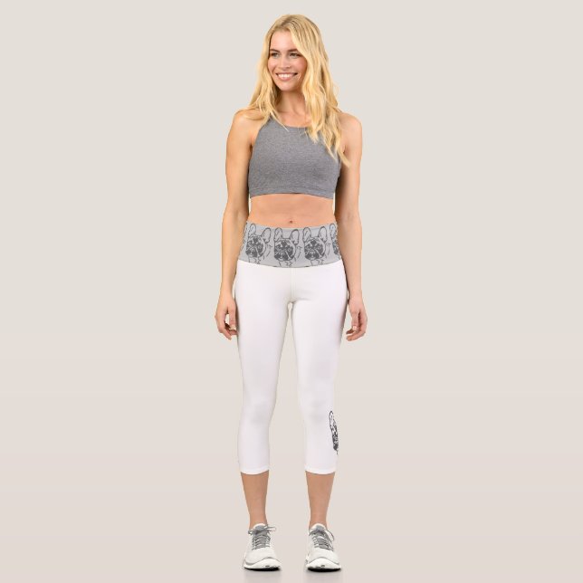 Loggings mit Französische Bulldogge Flo Caprihose Capri Leggings (Vorderseite)