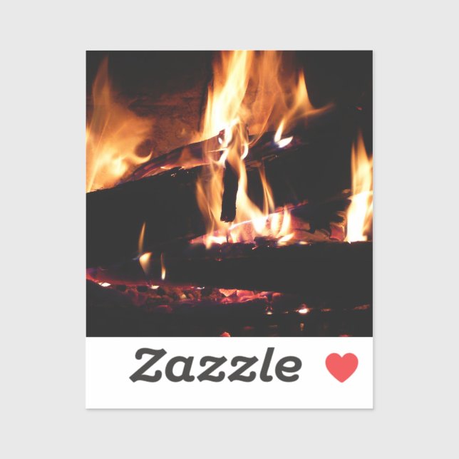 Loggt sich in der Feuer-Feuer-Fotografie ein Aufkleber (Blatt)