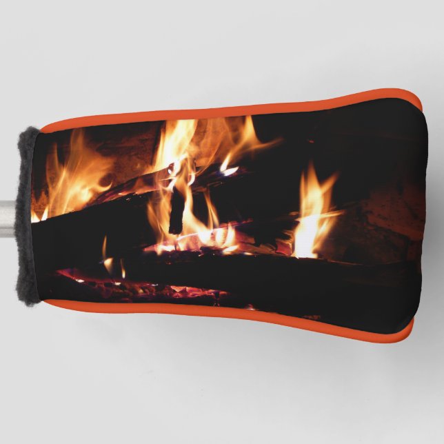 Loggt sich in der Feuer-Feuer-Fotografie ein Golf Headcover (Vorderseite)