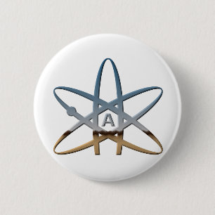 Logidea atheistisches Atomsymbol Button