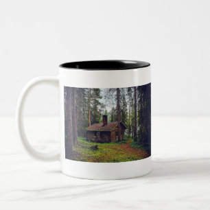 Login Kabine Hütte House Zuhause Finnland Landscha Zweifarbige Tasse