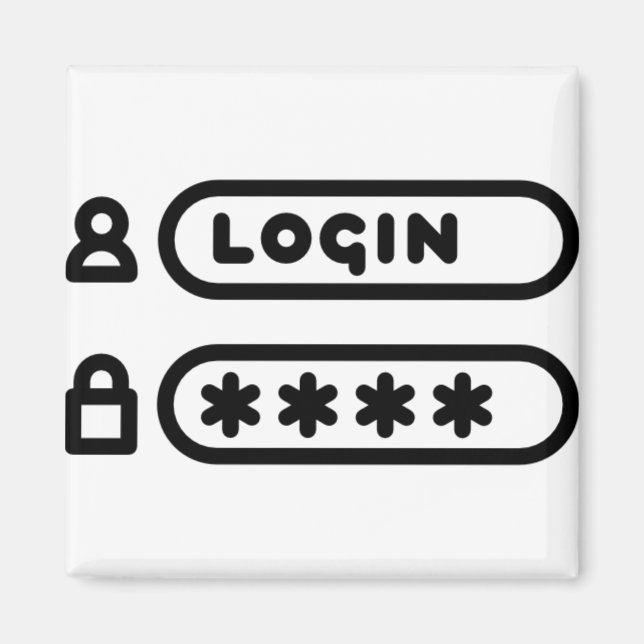 LOGIN / PASSWORT MAGNET (Vorne)