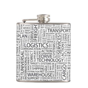 LOGISTIK kopieren mit Wörtern Flachmann