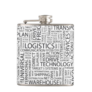LOGISTIK kopieren mit Wörtern Flachmann