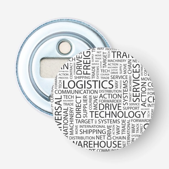 LOGISTIK kopieren mit Wörtern Flaschenöffner (Vorderseite)