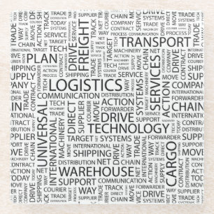 LOGISTIK kopieren mit Wörtern Glasuntersetzer