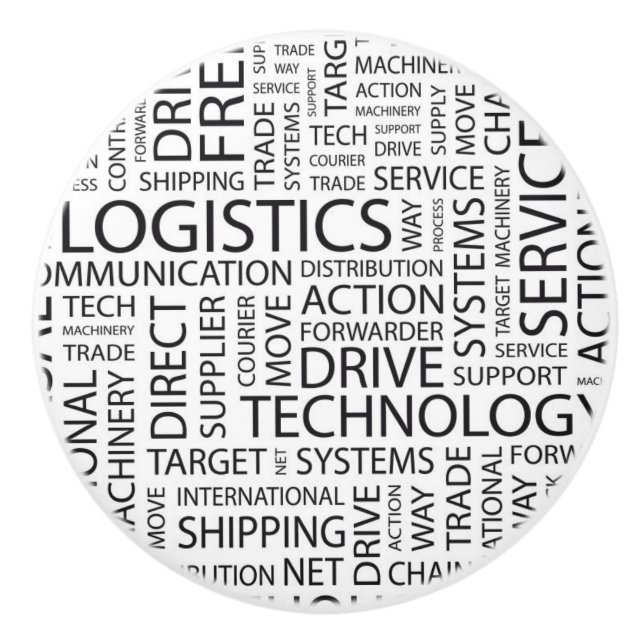 LOGISTIK kopieren mit Wörtern Keramikknauf (Vorderseite)