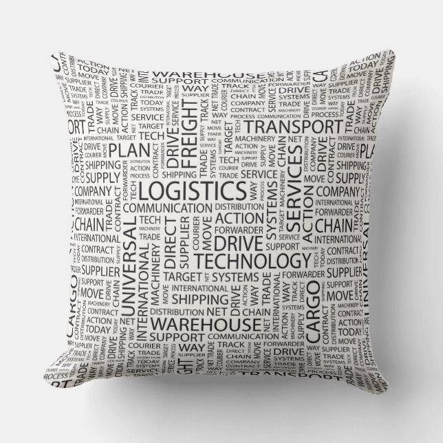LOGISTIK kopieren mit Wörtern Kissen (Vorderseite)