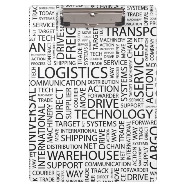 LOGISTIK kopieren mit Wörtern Klemmbrett (Vorderseite)