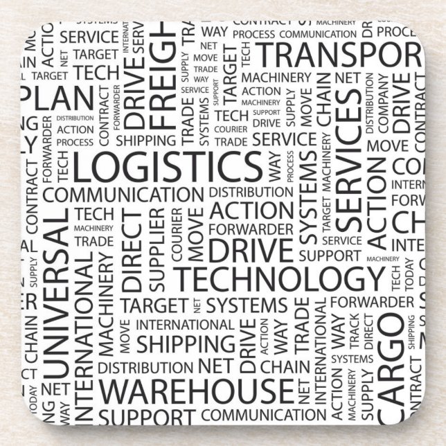 LOGISTIK kopieren mit Wörtern Untersetzer (Vorderseite)