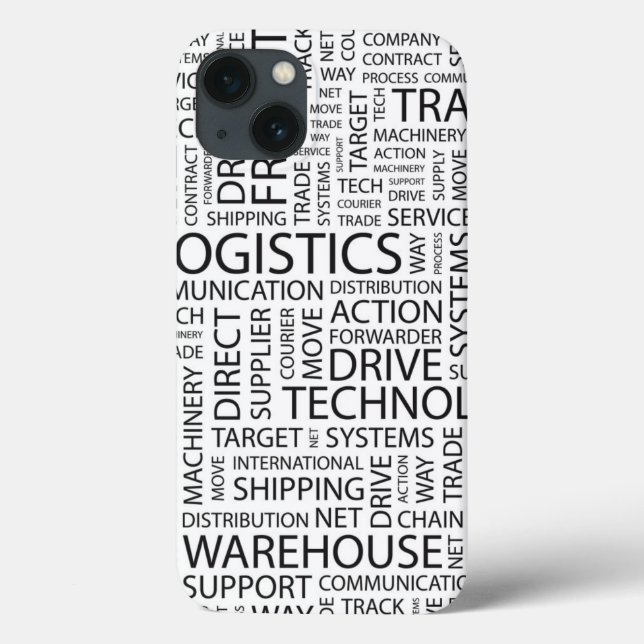 LOGISTIK Muster mit Wörtern Case-Mate iPhone Hülle (Rückseite)